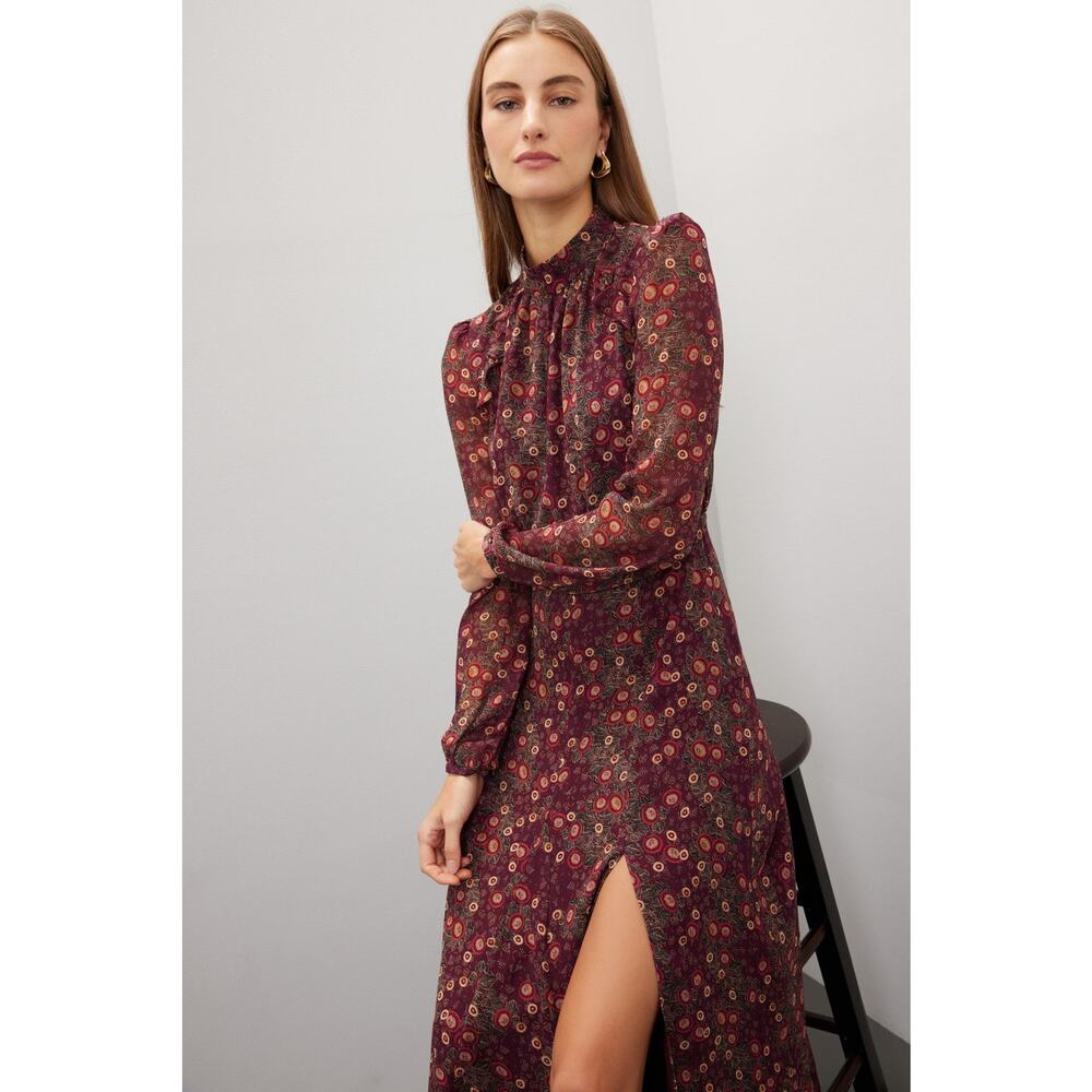 Saloni - Akina Wine Jacqui-B Dress - Size 0 View 4